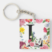 Floral Monogram Sleutelhanger (voorkant)
