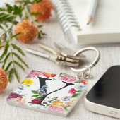 Floral Monogram Sleutelhanger (Voorkant Rechts)