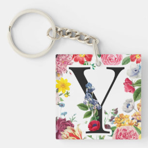 Floral Monogram Sleutelhanger