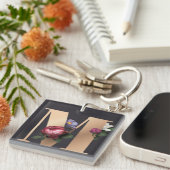 Floral Monogram Sleutelhanger (Voorkant Rechts)