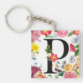 Floral Monogram Sleutelhanger (voorkant)