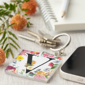 Floral Monogram Sleutelhanger (Voorkant Rechts)