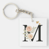 > _Floral Monogram Sleutelhanger – letter M_ (voorkant)