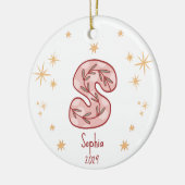 Floral Monogram Sterren Design Pattern Keramisch Ornament (Links)