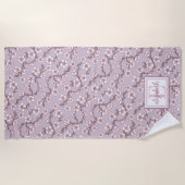 Floral Monogram Strandlaken – gepersonaliseerde zo (Voorkant)