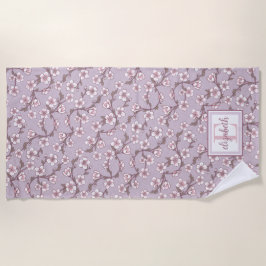 Floral Monogram Strandlaken – gepersonaliseerde zo