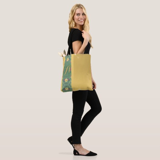 Floral Monogram Tas met braskleur (Op model)