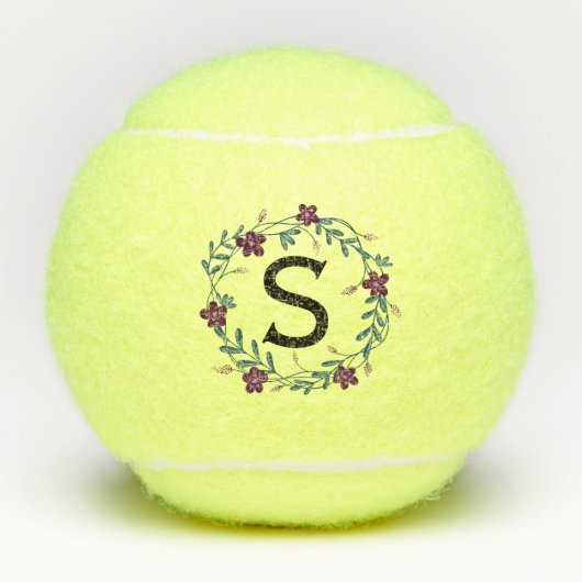 Floral Monogram Tennisballen (Voorkant)