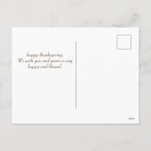 Floral Monogram Thanksgiving Familiefoto Collage Feestdagenkaart (Achterkant)