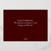 Floral Monogram Thanksgiving Familiefoto Collage Folie Feestdagenkaart (Achterkant)