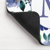 Floral-monogram van de Roestische marineblauwe Wat Muismat (Hoek)