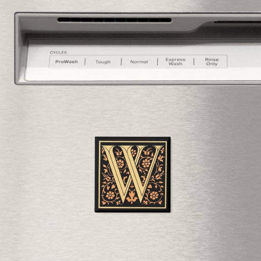 Floral Monogram "W" - Magnet (Insitu (Vaatwasser))