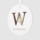 Floral Monogram W Rich Autumn Foliage Ornament (voorkant)