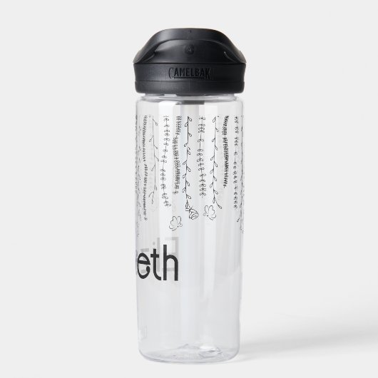 Floral Monogram Waterfles (Achterkant)