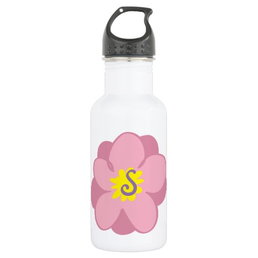 Floral monogram waterfles  (Voorkant)