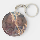 Floral monogram Waterverf Pastel Foto Sleutelhanger (Achterkant)