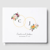 Floral Monogram Weddenschap Gastenboek (Voorkant)
