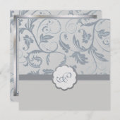 Floral Monogram Weddenschap Kaart (Voorkant / Achterkant)