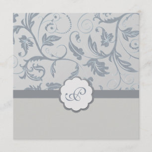 Floral Monogram Weddenschap Kaart