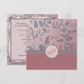 Floral Monogram Weddenschap Kaart (Voorkant / Achterkant)