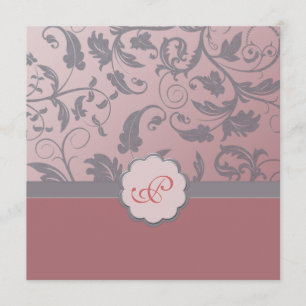 Floral Monogram Weddenschap Kaart