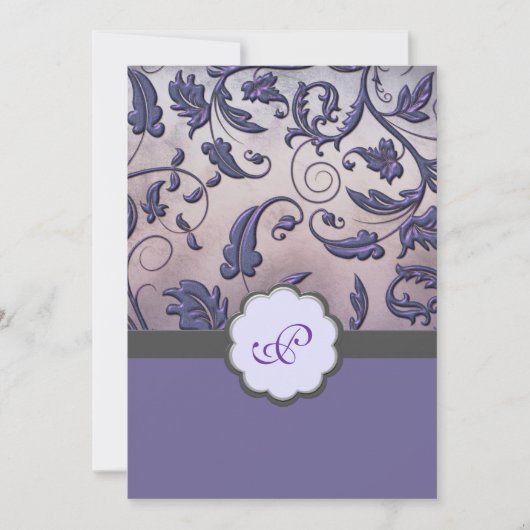 Floral Monogram Weddenschap Kaart (Voorkant)