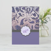 Floral Monogram Weddenschap Kaart (Staand voorkant)