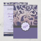 Floral Monogram Weddenschap Kaart (Voorkant / Achterkant)