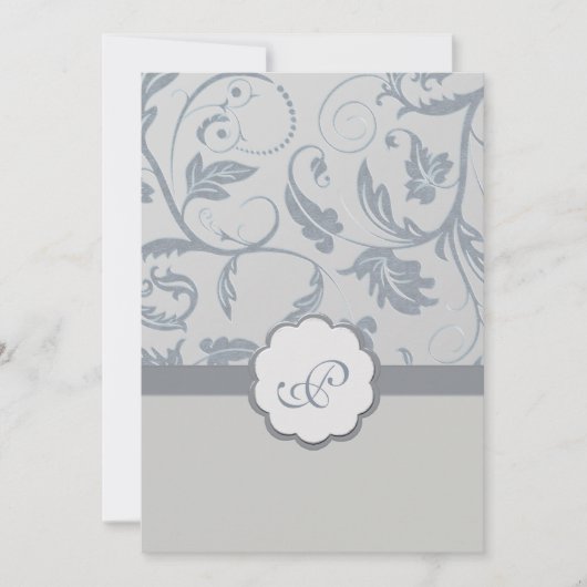 Floral Monogram Weddenschap Kaart (Voorkant)