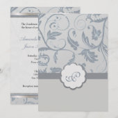 Floral Monogram Weddenschap Kaart (Voorkant / Achterkant)