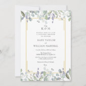 Floral Monogram Wedding Couples Shower Foto Kaart (Voorkant)