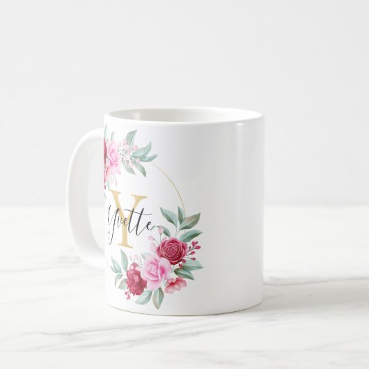 Floral Monogram Y Koffiemok (Voorkant links)
