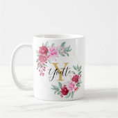 Floral Monogram Y Koffiemok (Links)