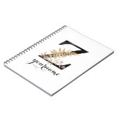 Floral Monogram Z Black Gold Flora Notitieboek (Linkerzijde)