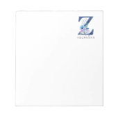 Floral Monogram Z Winter Blue Blossom Notitieblok (Voorkant)