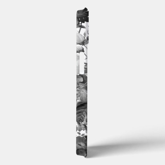 Floral monogram zwart, wit en  goud Case-Mate iPhone case (Achterkant / Rechts)