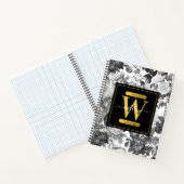 Floral monogram zwart, wit en  goud notitieboek (Binnen)