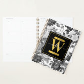 Floral monogram zwart, wit en  goud planner (Display)
