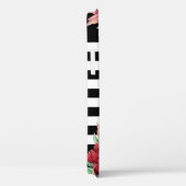 Floral Monogram Zwart Wit Gestreept Roos Goud Case-Mate iPhone Case (Achterkant / Rechts)