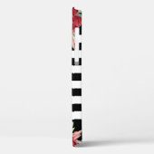 Floral Monogram Zwart Wit Gestreept Roos Goud Case-Mate iPhone Case (Achterkant / Links)