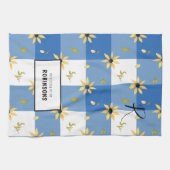 Floral monogrammatica naam op maat theedoek (Horizontaal)