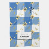 Floral monogrammatica naam op maat theedoek (Verticaal)