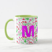 Floral Monogrammed Initiaal Coffee Mok voor meisje (Links)