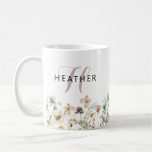 Floral Monogrammed Koffiemok (Links)