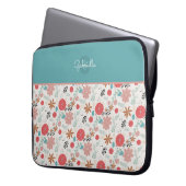 Floral monogrammed laptop sleeve (Voorkant Links)