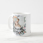 Floral Monogrammed World's beste moeders foto Koffiemok (Voorkant links)