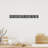  Floral Monogrammen Poster (Keuken)