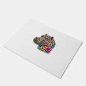 Floral Moo Deng Baby Hippo Hippopotamus Zoo Animal Deurmat (Schuin)