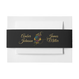 Floral Moody Wedding Invitation Suite Band Uitnodigingen Wikkel
