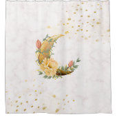 Floral Moon, Beige Graphic, Fleeting Dawn Douchegordijn (Voorkant)